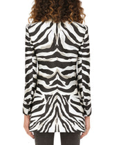 Zebra-design lamé jacquard Turlington jacket -  | Dolce & Gabbana