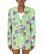 60s-print double-breasted gabardine jacket -  | Dolce & Gabbana