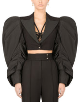 Short taffeta and wool poplin jacket -  | Dolce & Gabbana