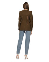 Single-breasted gabardine jacket with lacing -  | Dolce & Gabbana