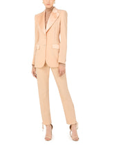 Single-breasted gabardine jacket with lacing -  | Dolce & Gabbana