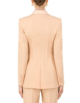 Single-breasted gabardine jacket with lacing -  | Dolce & Gabbana
