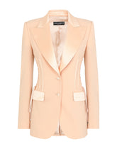 Single-breasted gabardine jacket with lacing -  | Dolce & Gabbana