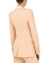 Single-breasted gabardine jacket with lacing -  | Dolce & Gabbana