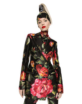 Rose-print shantung Turlington blazer -  | Dolce & Gabbana