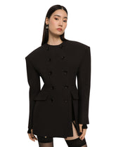Double crepe jacket with side slit -  | Dolce & Gabbana