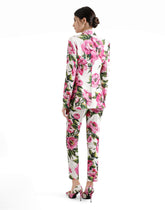 Cotton jacquard Turlington jacket with peony print -  | Dolce &amp; Gabbana