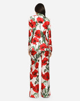 Poppy-print shantung Turlington blazer -  | Dolce & Gabbana