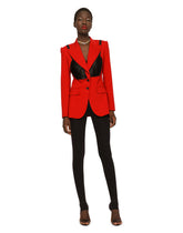 Woolen jacket with contrasting corset -  | Dolce & Gabbana