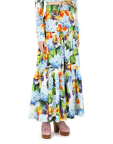 Long hydrangea-print poplin skirt -  | Dolce &amp; Gabbana