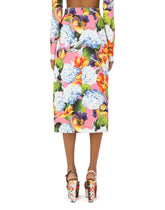 Hydrangea-print cady pencil skirt -  | Dolce & Gabbana