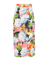 Hydrangea-print cady pencil skirt -  | Dolce & Gabbana