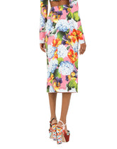 Hydrangea-print cady pencil skirt -  | Dolce & Gabbana