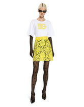 Branded floral cordonetto lace miniskirt -  | Dolce & Gabbana