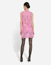 Branded floral cordonetto lace miniskirt -  | Dolce &amp; Gabbana