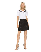 Jacquard miniskirt with all-over DG logo -  | Dolce &amp; Gabbana