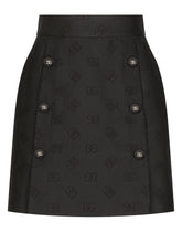 Jacquard miniskirt with all-over DG logo -  | Dolce &amp; Gabbana