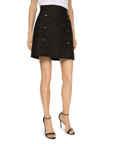 Jacquard miniskirt with all-over DG logo -  | Dolce &amp; Gabbana