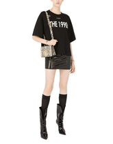 Coated cotton miniskirt with laces and eyelets -  | Dolce & Gabbana