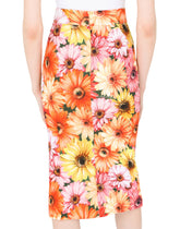 Cady midi skirt with gerbera-daisy print -  | Dolce & Gabbana