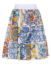 Dolce & Gabbana Flared Skirt In Cotton With Floral Print -  | Dolce & Gabbana