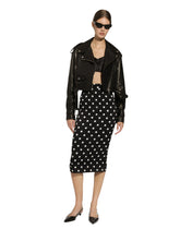 Charmeuse calf-length pencil skirt with polka-dot print -  | Dolce &amp; Gabbana
