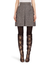 SHORT SKIRT IN MICRO TWEED WITH KICK PLEAT -  | Dolce & Gabbana