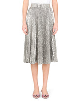 Pleated midi skirt with mini-sequins -  | Dolce &amp; Gabbana