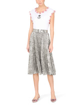 Pleated midi skirt with mini-sequins -  | Dolce &amp; Gabbana