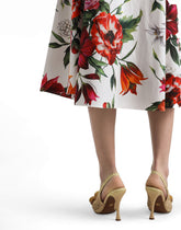 Flower-print pleated poplin skirt -  | Dolce &amp; Gabbana