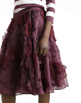Organza midi circle skirt with floral embroidery -  | Dolce &amp; Gabbana