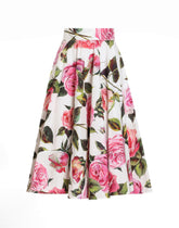 Rose-print cotton circle skirt -  | Dolce &amp; Gabbana