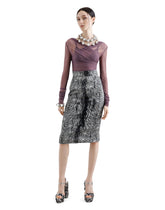 Midi sheath skirt in printed charmeuse fur pattern -  | Dolce &amp; Gabbana