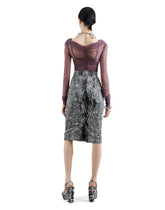 Midi sheath skirt in printed charmeuse fur pattern -  | Dolce &amp; Gabbana