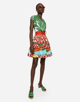 Short Carretto-print poplin skirt -  | Dolce & Gabbana