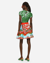 Short Carretto-print poplin skirt -  | Dolce & Gabbana
