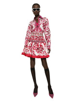 Short Majolica-print poplin skirt -  | Dolce & Gabbana