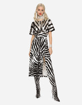 Zebra-print cady calf-length skirt -  | Dolce & Gabbana