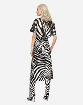 Zebra-print cady calf-length skirt -  | Dolce & Gabbana