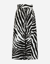 Zebra-print cady calf-length skirt -  | Dolce & Gabbana