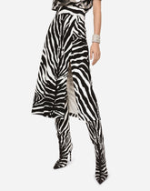 Zebra-print cady calf-length skirt -  | Dolce & Gabbana