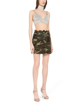 Short cotton skirt with camouflage print -  | Dolce & Gabbana