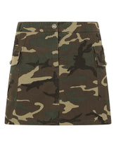 Short cotton skirt with camouflage print -  | Dolce & Gabbana