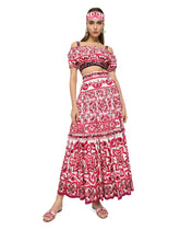 Long majolica-print poplin skirt -  | Dolce & Gabbana