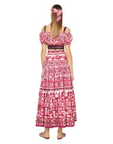 Long majolica-print poplin skirt -  | Dolce & Gabbana