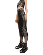 Jersey calf-length skirt with sequined detailing -  | Dolce & Gabbana