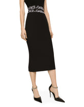 Technical jersey calf-length skirt -  | Dolce &amp; Gabbana
