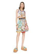 Short twill skirt with mixed panels -  | Dolce &amp; Gabbana