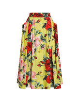 Cotton bouquet print midi skirt -  | Dolce &amp; Gabbana