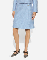 Floral quilted jacquard midi skirt with DG logo -  | Dolce &amp; Gabbana